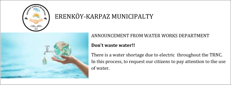 ANNOUNCEMENT FROM WATER WORKS DEPARTMENT