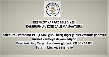 ERENKÖY KARPAZ BELEDİYESİ kaleburnu vezne