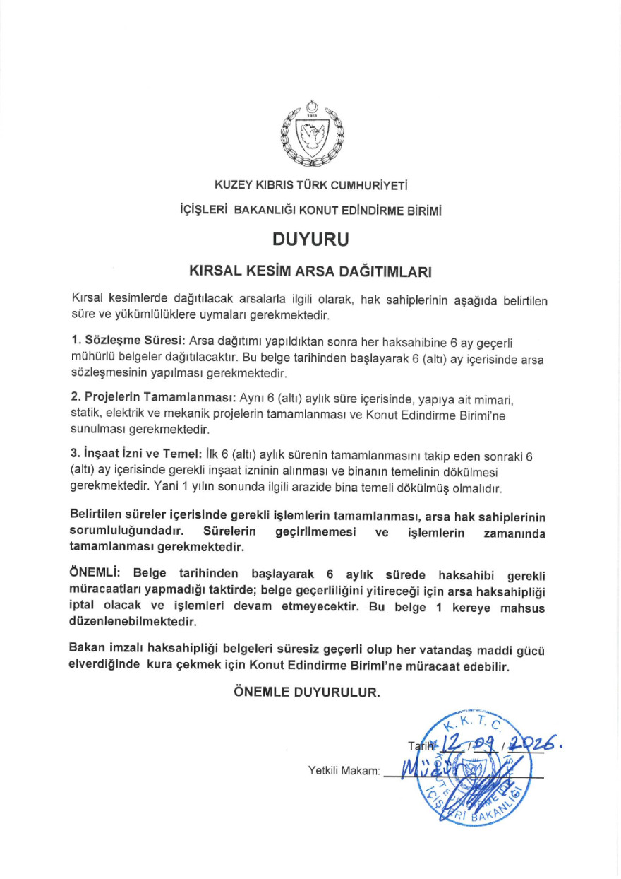 Kırsal Kesim Hak Sahipleri i&ccedil;in Duyuru