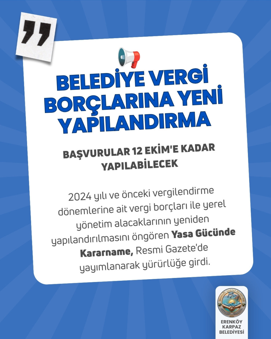 DUYURU: Yerel Y&ouml;netim alacaklarında yapılandırma