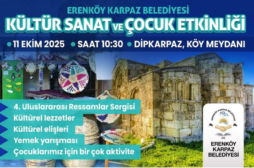 Kültür-Sanat ve Çocuk Etkinliği”, 11 Ekim 2025 Cumartesi günü