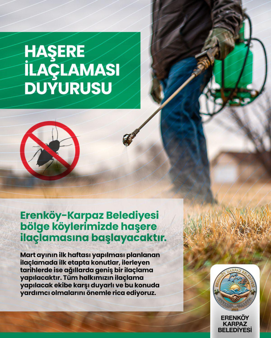 Haşare İla&ccedil;lama Duyurusu