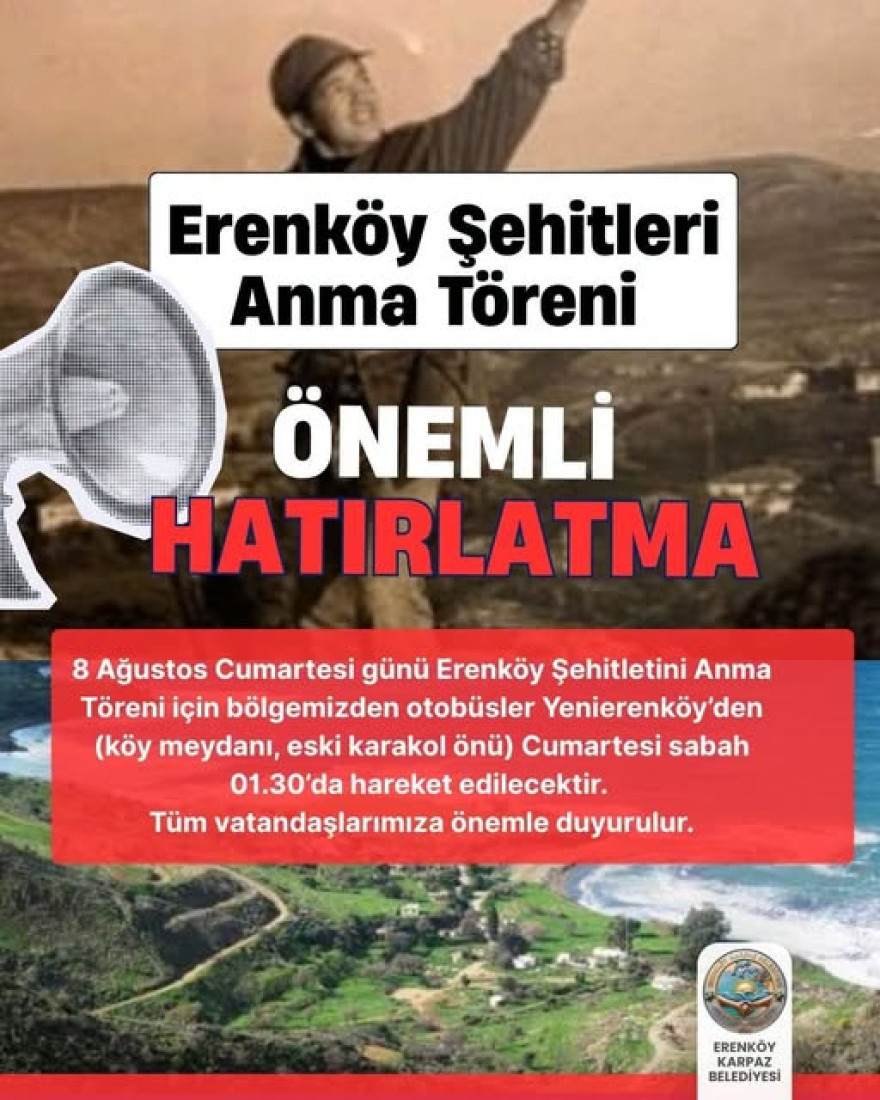 Erenk&ouml;y Şehitletini Anma T&ouml;reni