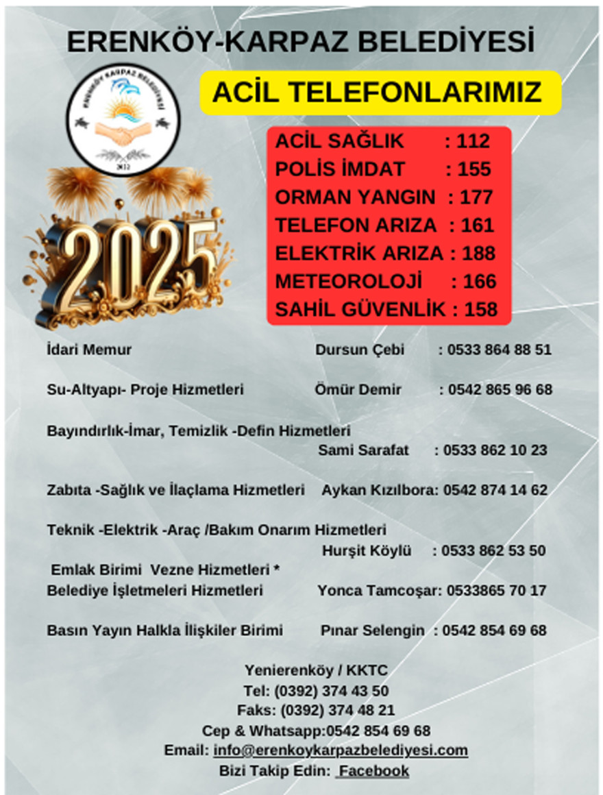 Yeni yılda acil telefonlarımız