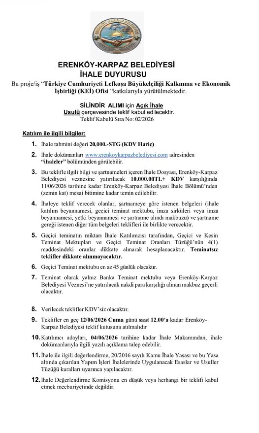 EKB İHALE DUYURUSU_Silindir Alımı_