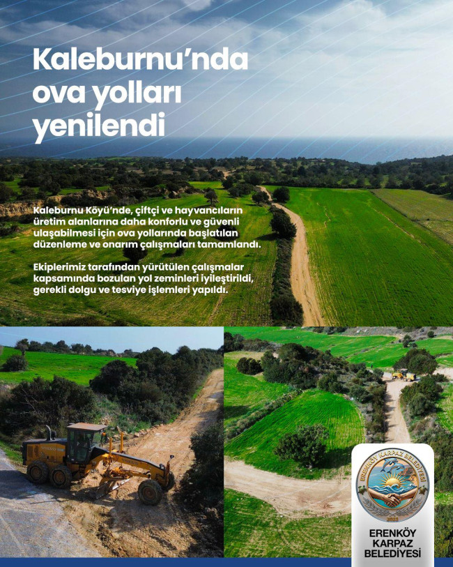 KALEBURNU'NDA OVA YOLLARI YENİLENDİ