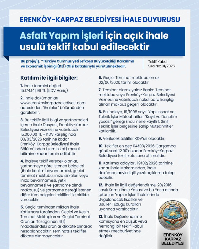 ASFALT YAPIM İŞLERİ İHALESİ