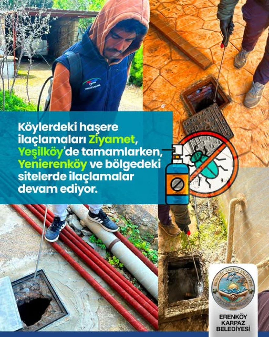 EKB k&ouml;yleri haşere ila&ccedil;lamaları s&uuml;r&uuml;yor